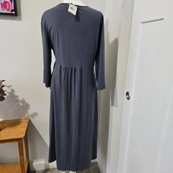 NWT Fresh Produce Midi Wrap Me Up Dress Oyster (med Gray) - Sz XL - Picture 5 of 11